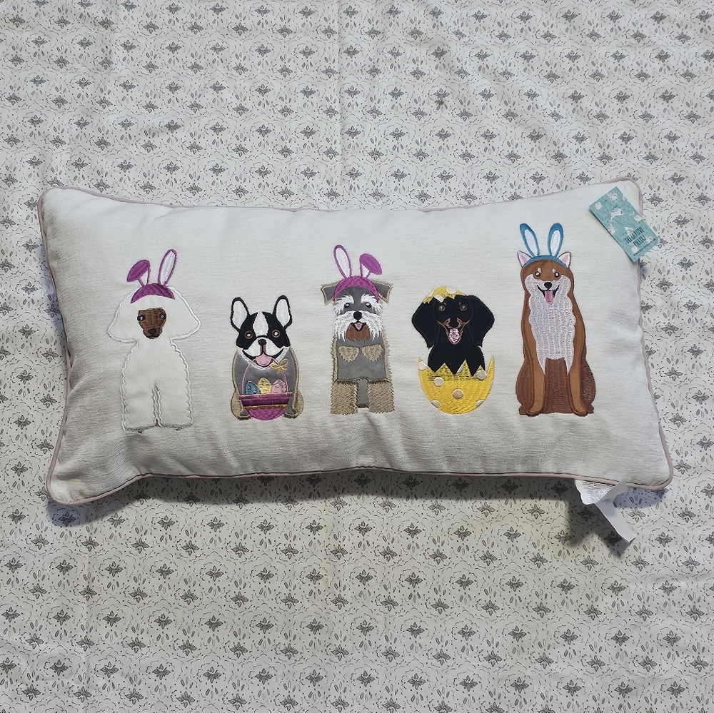Arlee Easter Dogs Decorative Throw Pillow 🐣💓🐾